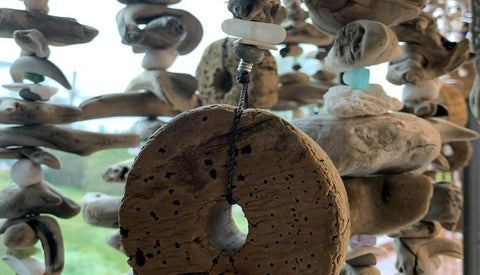 Hanging Driftwood with Cork Floats
