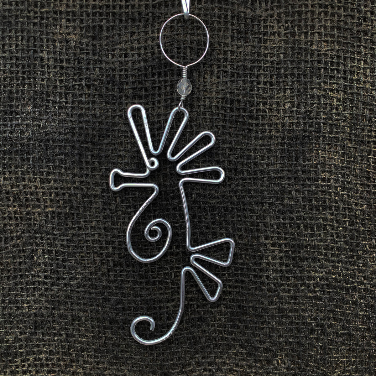 Hand Bent Wire SeaHorse Ornament