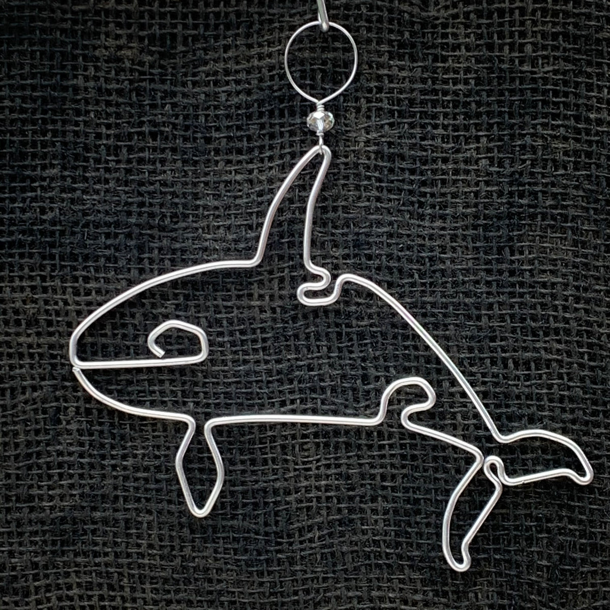 Hand Bent Wire Orca Ornament